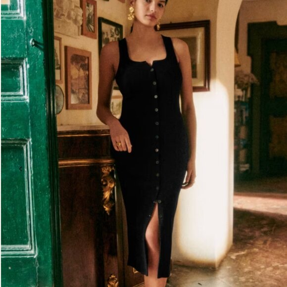 Sezane Fabiola Dress Black - Picture 1 of 8